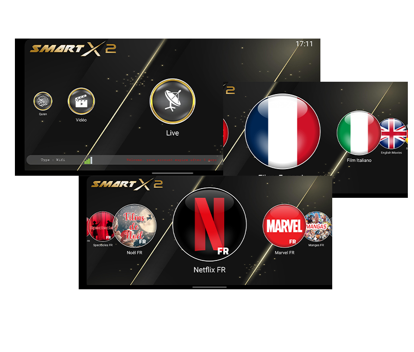 Smart X2 interface Movies Series — Films séries en 4K abonnement IPTV